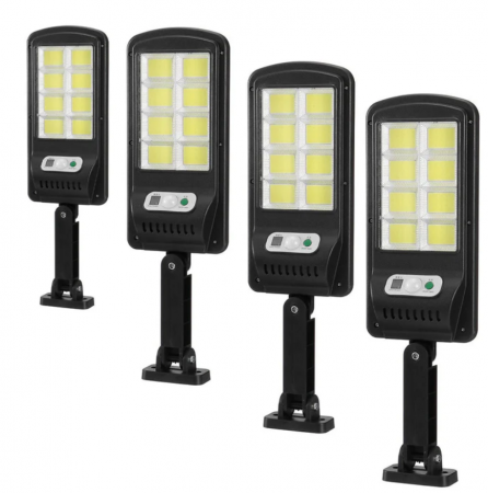 Black Friday - Set 4x Lampi Solare Stradale 90W LED Astro by Innova, 160 LED COB, Senzor, Telecomandă, IP66, Cadou + Garanție 3 Ani