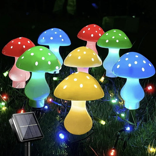 Set 8 Ciupercute Solare Decorative – Iluminare Magica pentru Gradina Ta