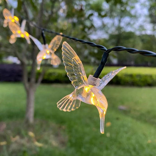 Set 2x Instalatie Solara Decorativa PASARI cu LED – 20 Pasari Luminoase M375-7, Lumina RECE