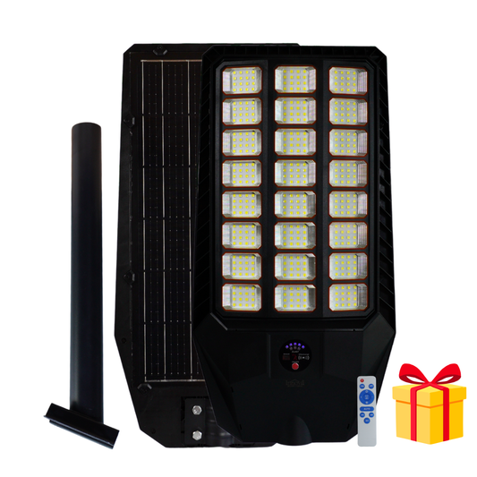 Lampa Solara Stradala 600W Innova Smart Home Genesis, senzor miscare si lumina, IP66, telecomanda, kit instalare inclus, 3 ani garantie+Cadou Surpriza