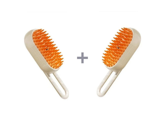 Pachet 1+1 Perie cu Abur pentru Animale de Companie, Indeparteaza Parul, Curatare,Maseaza , Maner Rotativ 360