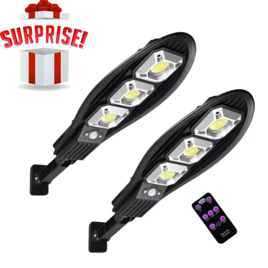 Set 2x Lampa Solara Stradala SKY 200W, Senzor de miscare, Senzor de lumina cu Telecomanda + Cadou Surpriza