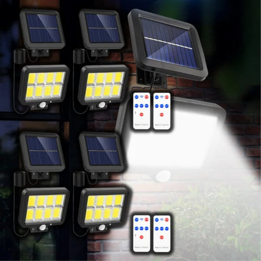Set 4x Lampi Solare T9 INNOVA Smart Home, 160 LED COB, 8 Cadrane, Senzor Miscare, Panou Detașabil, IP66 + Telecomandă, Cadou + Garanție 3 Ani
