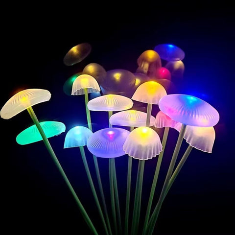 Set 2 Lampi Solare Decorative Jellyfish Multicolor, 6 LED-uri, Efect Meduza, Aprindere Automata