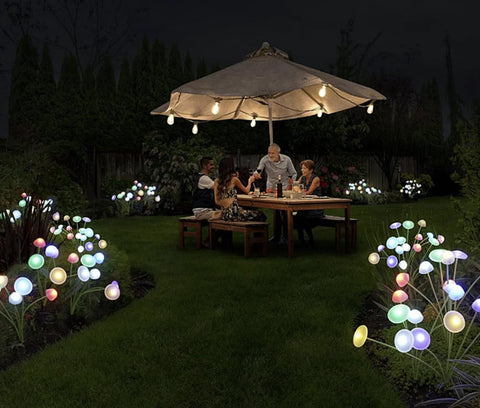 Set 2 Lampi Solare Decorative Jellyfish Multicolor, 6 LED-uri, Efect Meduza, Aprindere Automata