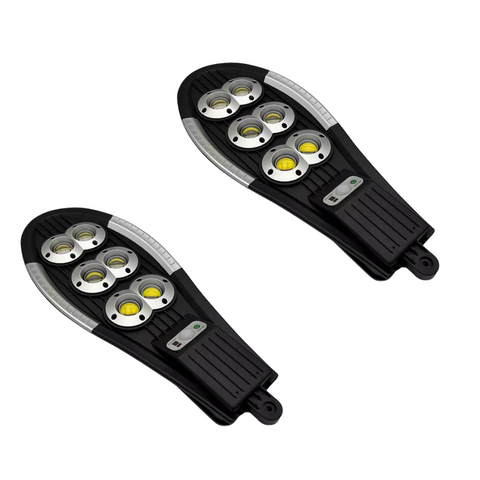 Set 2x Lampa Solara Stradala DualLED 300W 156 COB, Acumulatori 3600 mAh, Telecomanda, Panou Solar integrat