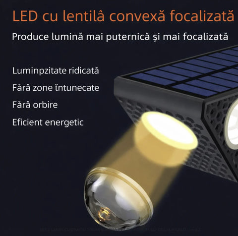 Set 2 Lampi Solare Decorative de Perete , Lumina in 3 Directii , Mullticolor , Alb rece , Alb Cald