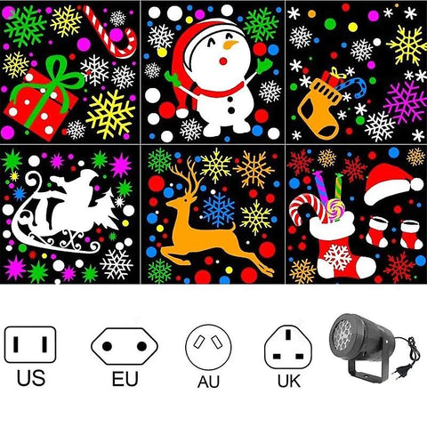 Proiector 16 figurine rotative Magic de Craciun cu Animatii Colorate