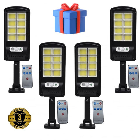 Black Friday - Set 4x Lampi Solare Stradale 90W LED Astro by Innova, 160 LED COB, Senzor, Telecomandă, IP66, Cadou + Garanție 3 Ani