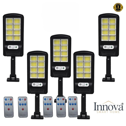 Set 5 Lampi cu Incarcare Solara prin Inductie 160 LED-uri COB, telecomanda