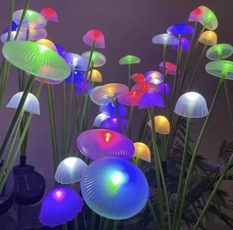 Set 2 Lampi Solare Decorative Jellyfish Multicolor, 6 LED-uri, Efect Meduza, Aprindere Automata