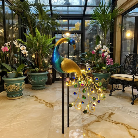 Lampa Solara Decorativa Paun LED – Iluminare Eleganta pentru Gradina Ta