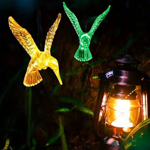 Set 2x Instalatie Solara Decorativa PASARI cu LED – 20 Pasari Luminoase M375-7, Lumina RECE