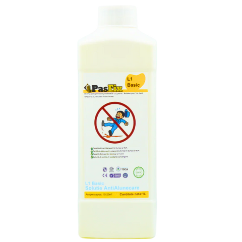 Soluție Antialunecare PasFix L1 Basic 1L – Protecție esențială pentru băi, bucătării și suprafețe cu risc de alunecare