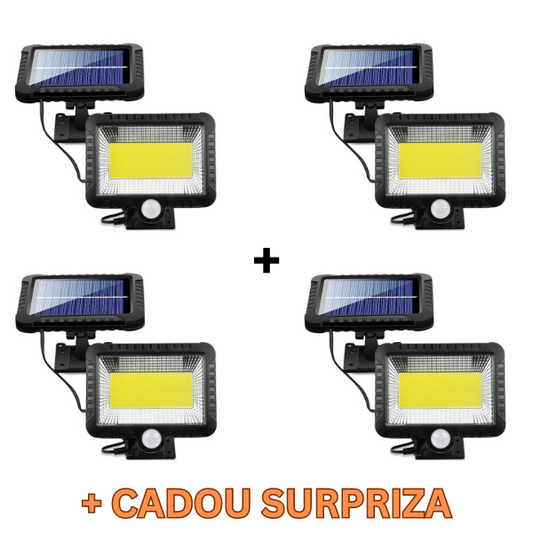 Pachet 4 X Lampa Solara 50W COB, 260LM, Cu PANOU DETASABIL + CADOU Surpriza