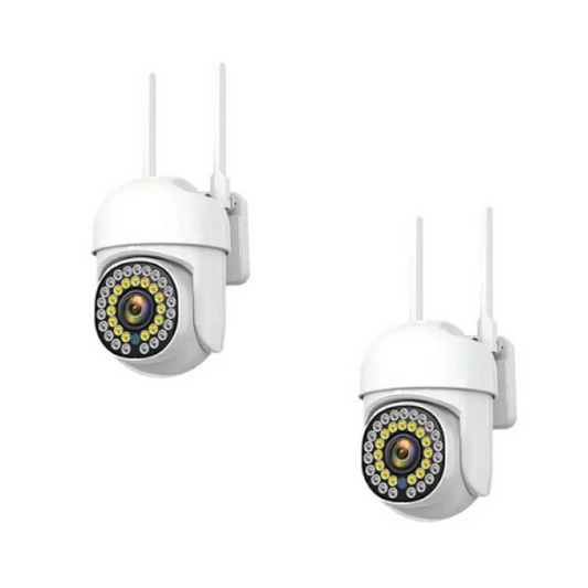 Pachet 2 x Cameră de Supraveghere Jortan 8161QJ, 28 LED-uri, WiFi, HD, Viziune Nocturnă cu Infraroșu și Protecție IP66, Transmisie Live pe Telefon
