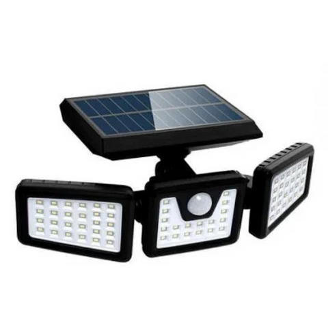 1+1 GRATIS! Lampa Solara Tripla cu Panou Solar Incorporat 74 LED SMD Reglabila 360 grade FL 1725A