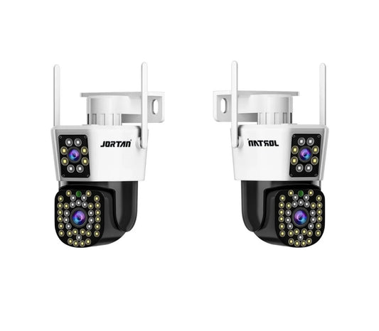 SET 2 x Camera de Supraveghere Duală Jortan 8293, 6MP, WiFi sau Cablu, Ip66 , 44 Led Vedere Nocturna
