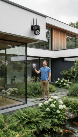 Cameră de Supraveghere Innova WIFI, 36 LED-uri, HD, Viziune Nocturnă cu Infraroșu și Protecție IP66 + Card Cadou