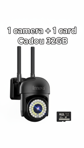 Black Friday - Cameră de Supraveghere Innova WIFI, 36 LED-uri, HD, Viziune Nocturnă cu Infraroșu și Protecție IP66 + Card Cadou