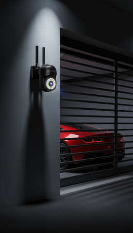 Cameră de Supraveghere Innova WIFI, 36 LED-uri, HD, Viziune Nocturnă cu Infraroșu și Protecție IP66 + Card Cadou