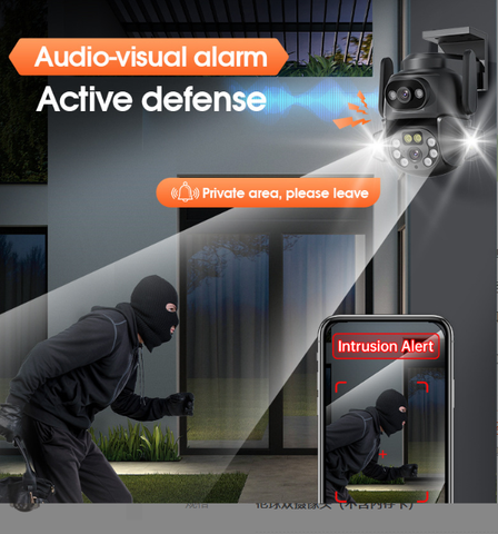 Camera de Supraveghere WiFi Tuya Profesionala+Card 128GB, viziune color pe timp de noapte, IP66, audio bidirectional, tracking inteligent