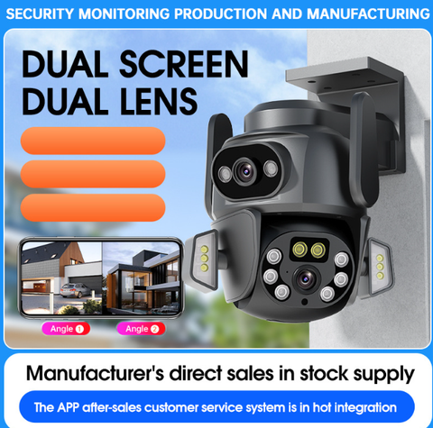 Camera de Supraveghere WiFi Tuya Profesionala+Card 128GB, viziune color pe timp de noapte, IP66, audio bidirectional, tracking inteligent