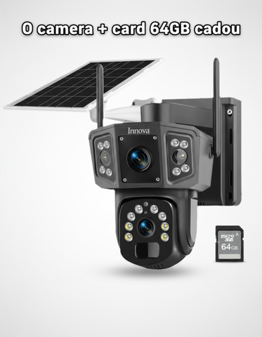 Camera Supraveghere Solara Dubla INNOVA 4G , 6MP , Full HD, PTZ 360°, card 64GB CADOU baterie 12000mAh, vedere nocturna, audio bidirectional, O-KAM PRO, 3 ani garantie