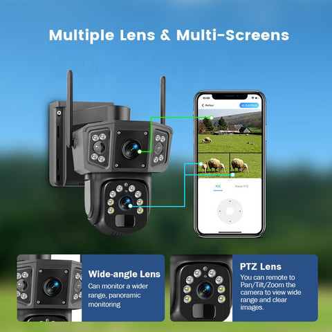 Camera Supraveghere Solara Dubla INNOVA 4G , 6MP , Full HD, PTZ 360°, card 64GB CADOU baterie 12000mAh, vedere nocturna, audio bidirectional, O-KAM PRO, 3 ani garantie