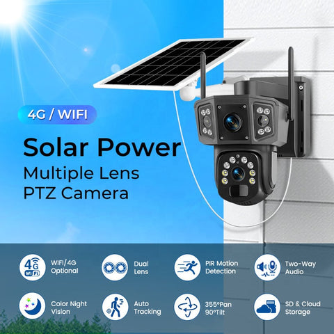 Camera Supraveghere Solara Dubla INNOVA WIFI , 6MP , Full HD, PTZ 360°, baterie 12000mAh, + 1 card 64gb Cadou , 3 ani garantie