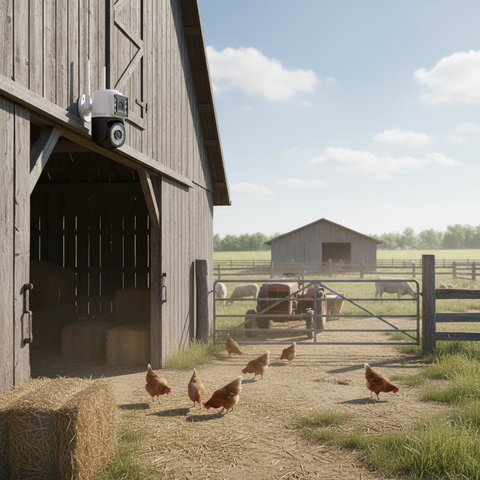 Cameră Video Duală INNOVA VISION SMART 6MP , 42 Led, Vedere 360°, WiFi, Vedere Nocturna,Live Pe telefon+ Card Cadou 32gb