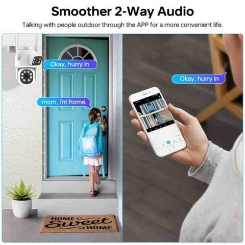 Cameră Video Duală INNOVA VISION SMART 6MP , 42 Led, Vedere 360°, WiFi, Vedere Nocturna,Live Pe telefon+ Card Cadou 32gb