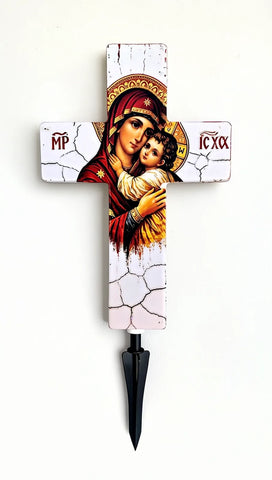 Cruce Solara Decorativa LED – Lumina Calda pentru Comemorare si Liniste