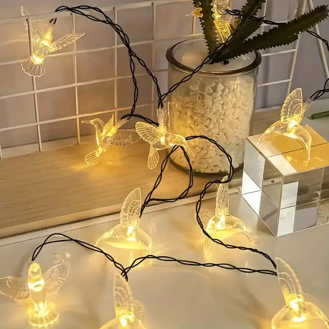 Set 2x Instalatie Solara Decorativa PASARI cu LED – 20 Pasari Luminoase M375-7, Lumina RECE