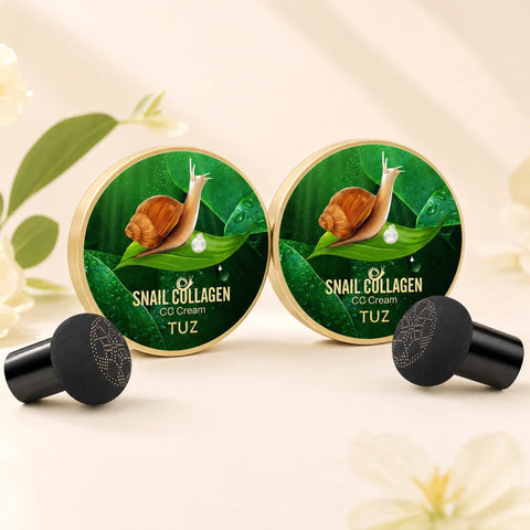 Fond de Ten CC Cream Air Cushion cu Colagen de Melc, Nuanța 02 Natural Skin – 1+1 Cadou, Aplicator Burete