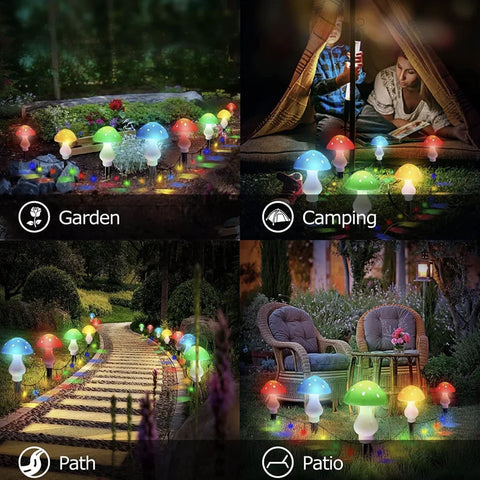 Set 8 Ciupercute Solare Decorative – Iluminare Magica pentru Gradina Ta