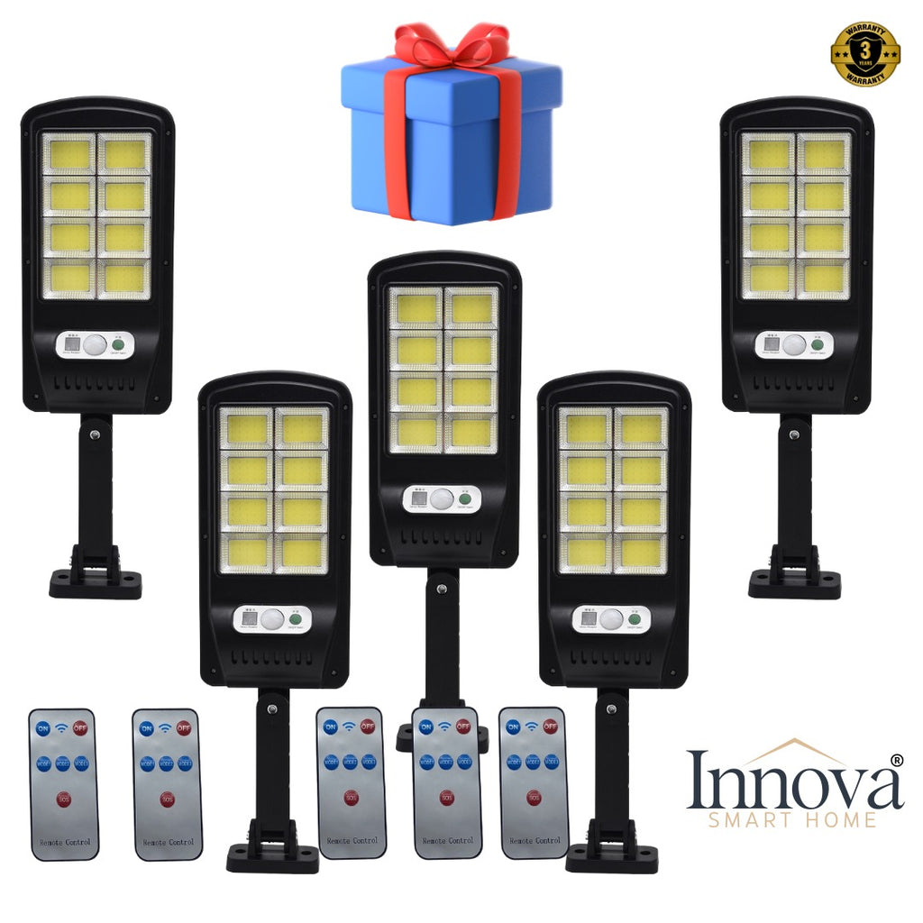 Set 5 Lampi cu Incarcare Solara prin Inductie 160 LED-uri COB, telecomanda + cadou surpriza