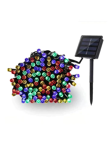 Pachet 4 x Instalatie 200 LED cu panou solar si controler, lungime 20 metri , Alb Rece , Multicolor ,Albastru