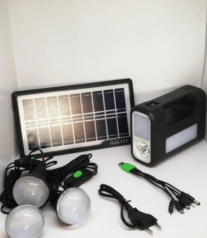 Kit solar GD-Lite 8017 3 becuri LED, Panou Solar , Incarcator usb , acumulator de mare capacitate