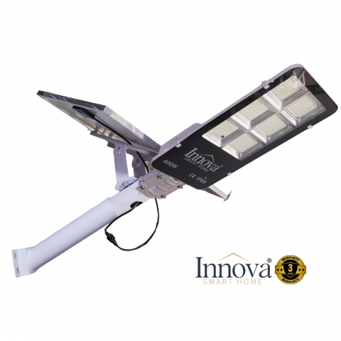 Lampa solara stradala INNOVA 400W cu senzor de lumina si panou separat, IP66
