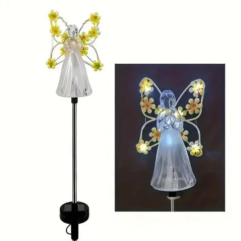 Lămpi Solare Decor Îngeraș cu Flori pentru Grădină – Set 2, 4 sau 8 Bucăți, Lumină Caldă