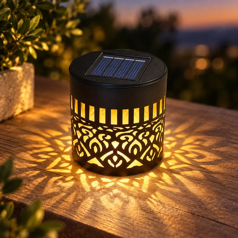 Lămpi solare decorative de perete cu proiecție Mandala, alb cald sau multicolor, IP65 – Set 2, 4 sau 8 bucăți