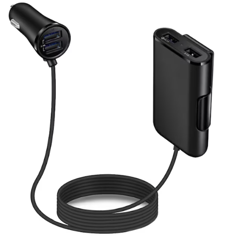 Pachet 1+1 Incarcator auto, 4 in 1, 12V/32V USB QC3.0, 40W, cablu de 1,7 m