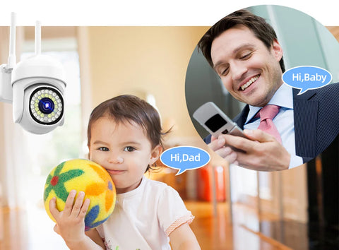 Cameră de Supraveghere Smart WIFI, 36 LED-uri, HD, Viziune Nocturnă cu Infraroșu și Protecție IP66, Transmisie Live pe Telefon