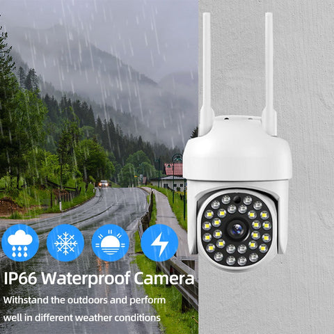 Cameră de Supraveghere Smart WIFI, 36 LED-uri, HD, Viziune Nocturnă cu Infraroșu și Protecție IP66, Transmisie Live pe Telefon
