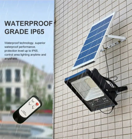 Proiector LED Jortan cu panou solar 200w si telecomanda, IP66 +cadou surpriza