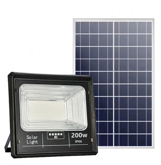 Proiector LED Jortan cu panou solar 200w si telecomanda, IP66 +cadou surpriza