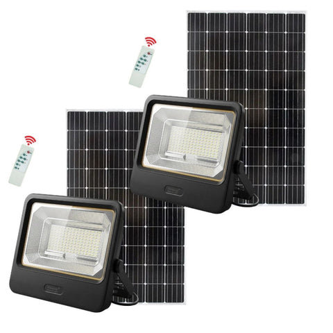 Set 2 Proiectoare Solare LED 800W Innova Smart Home Cyborg, IP67, Panouri Solare 35x35 cm și Telecomenzi