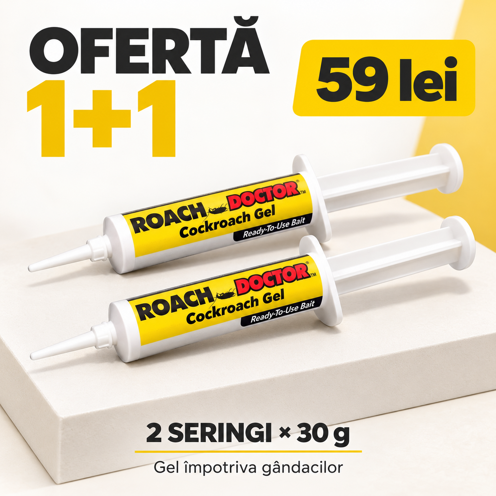 Set 1+1 GRATIS: Seringă cu Gel Insecticid Anti-Gândaci (Efect de Cascadă) – Elimină Definitiv Cuibul