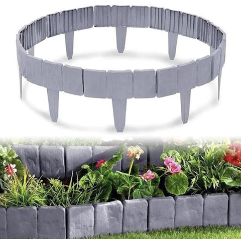 1+1 CADOU Set 10 x Gard Decorativ cu Aspect de Piatra Pentru Gazon sau Flori